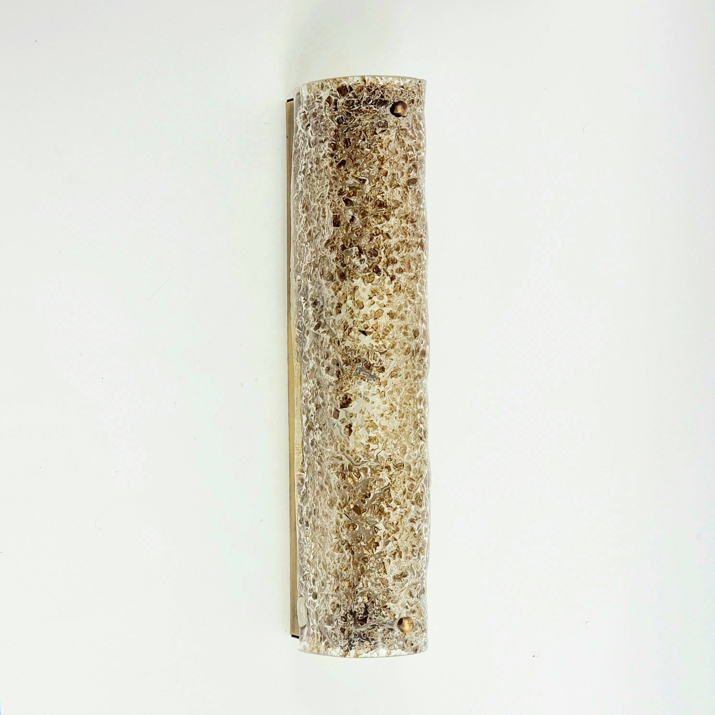 Pair of Mid-Century Tubular Murano Glass Wall Lights from Hillebrand, 1970s