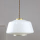 Mid-century Glass & Brass Pendant Lamp