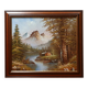 Tableau huile sur toile chalet dans la montagne signé Kaufman