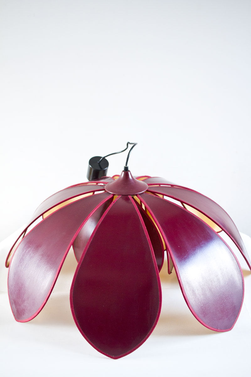 Large double corolla lotus hanging lamp