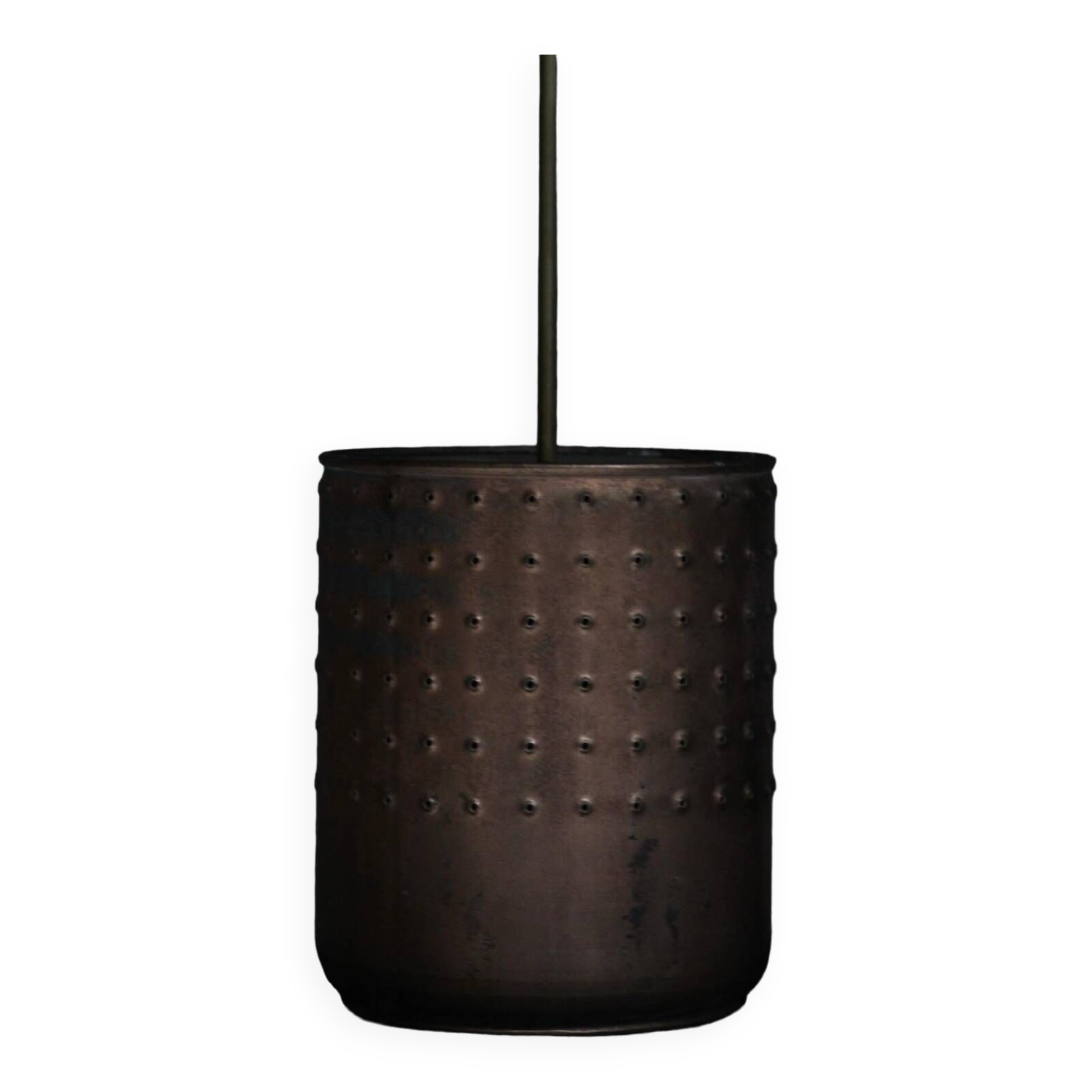 Industrial copper chandelier with patina France 1960