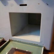 Small metal stove, vintage toy 1950s