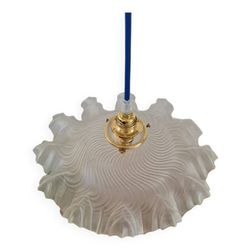 Suspension abat-jour vintage en verre dépoli