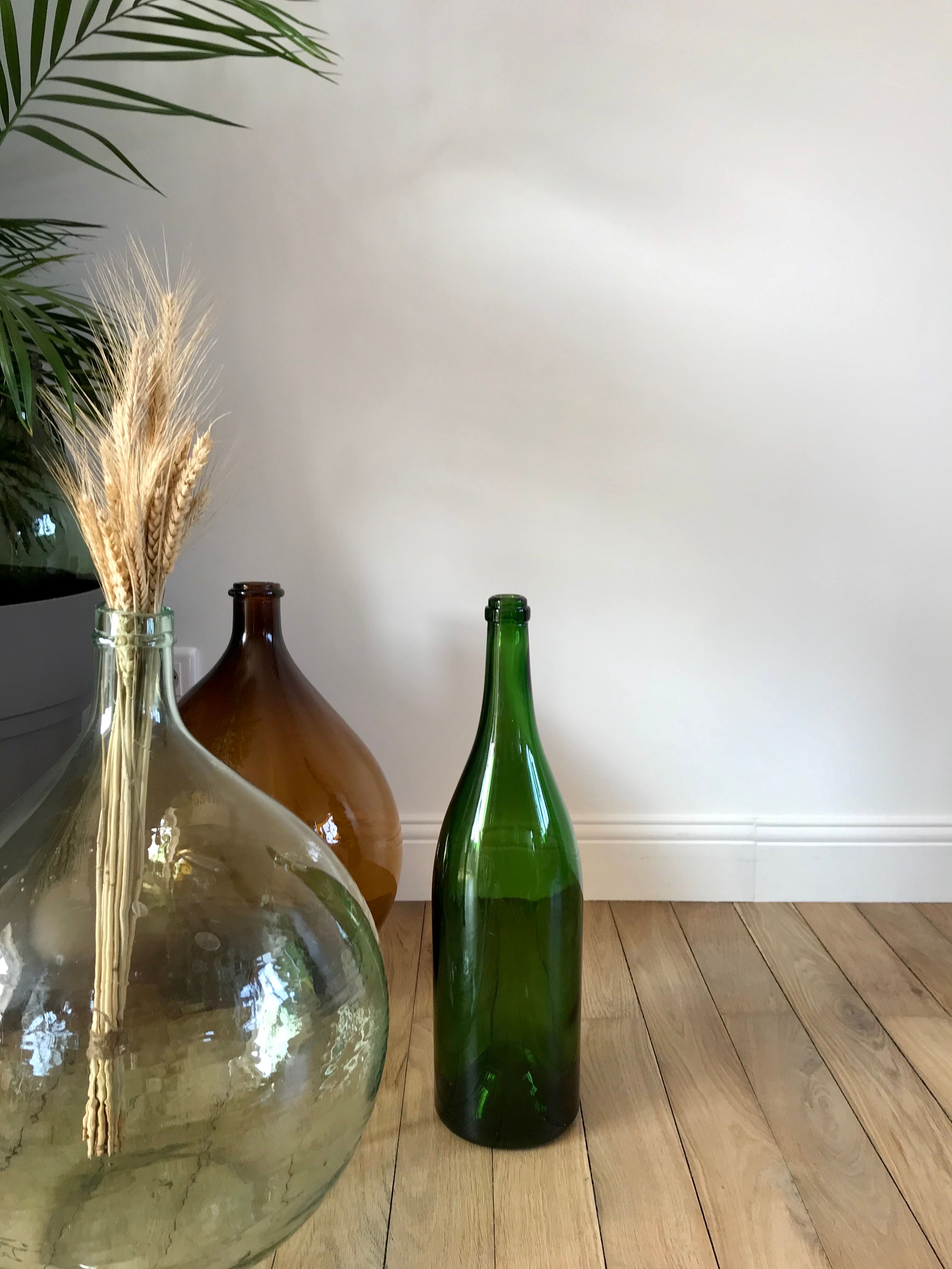 Old Champagne bottle Jéroboam (3L) in thick blown glass