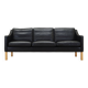 Canapé en cuir noir, design danois, années 1970, fabrication : Hurup Møbelfabrik