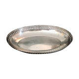 Oval bread basket, silver metal