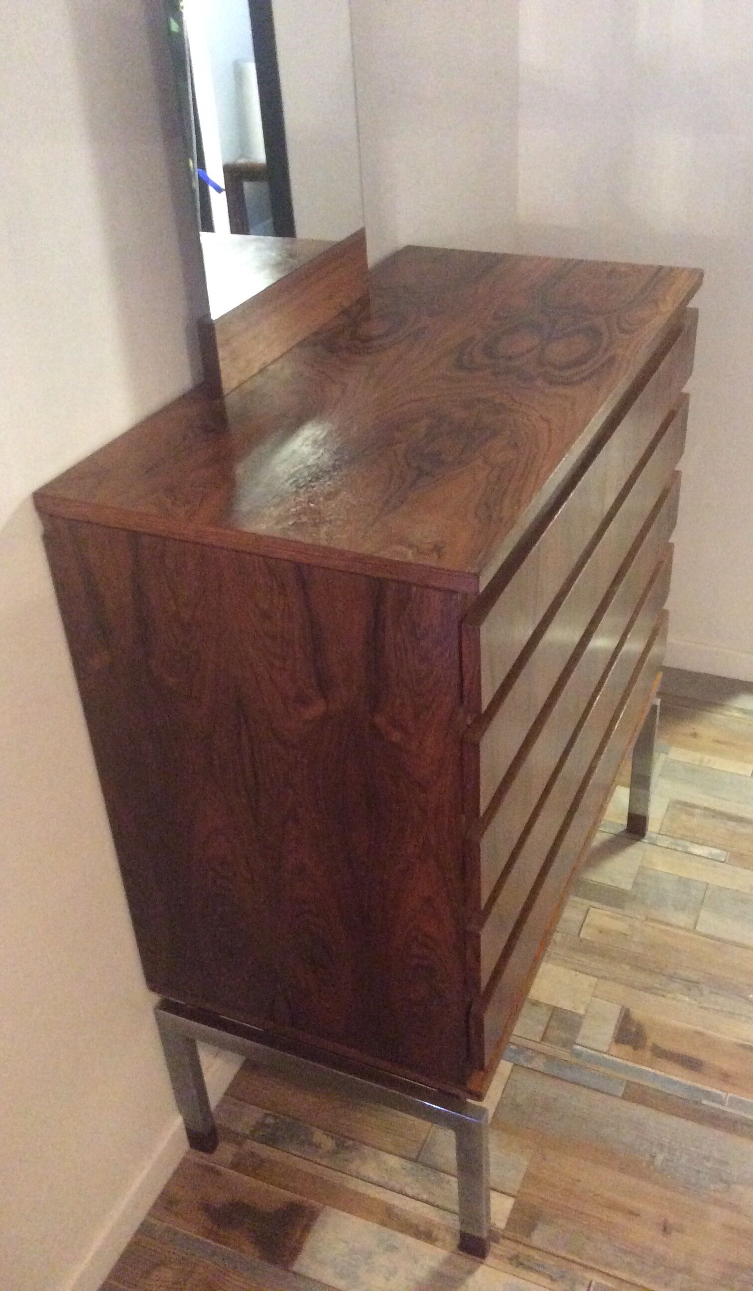 Ensemble Werner Wolfer commode et miroir vintage des années 60