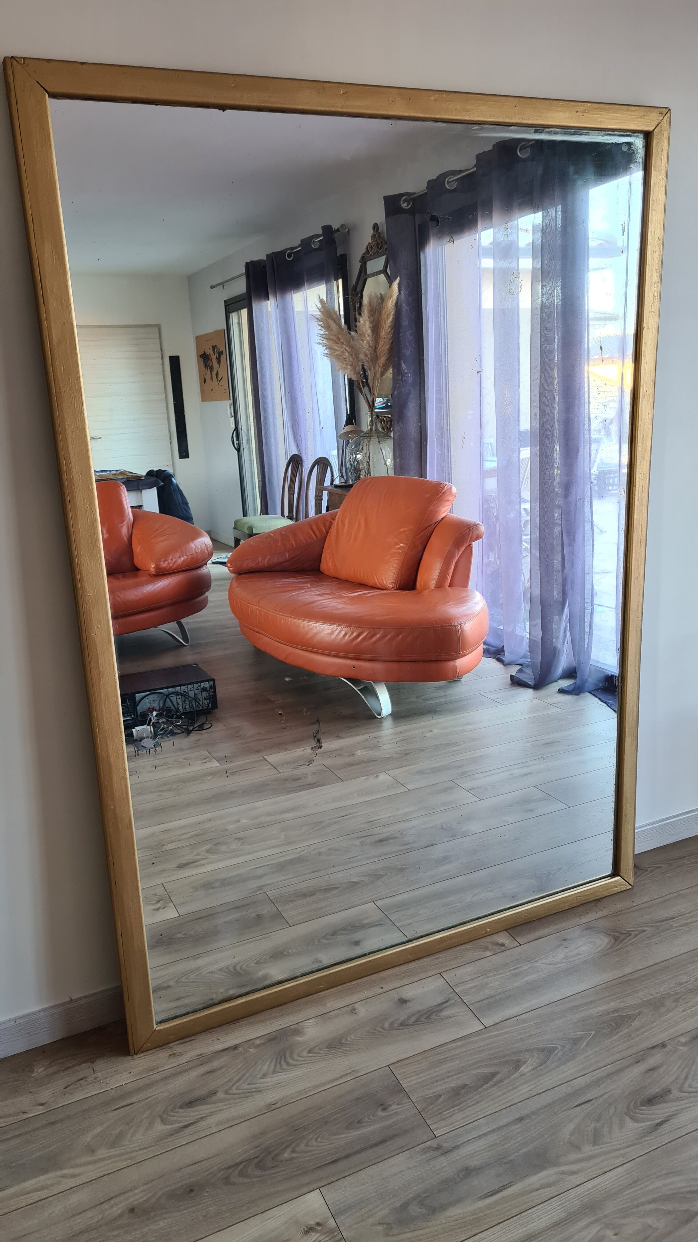 Miroir XIXème doré 182 x 132 cm