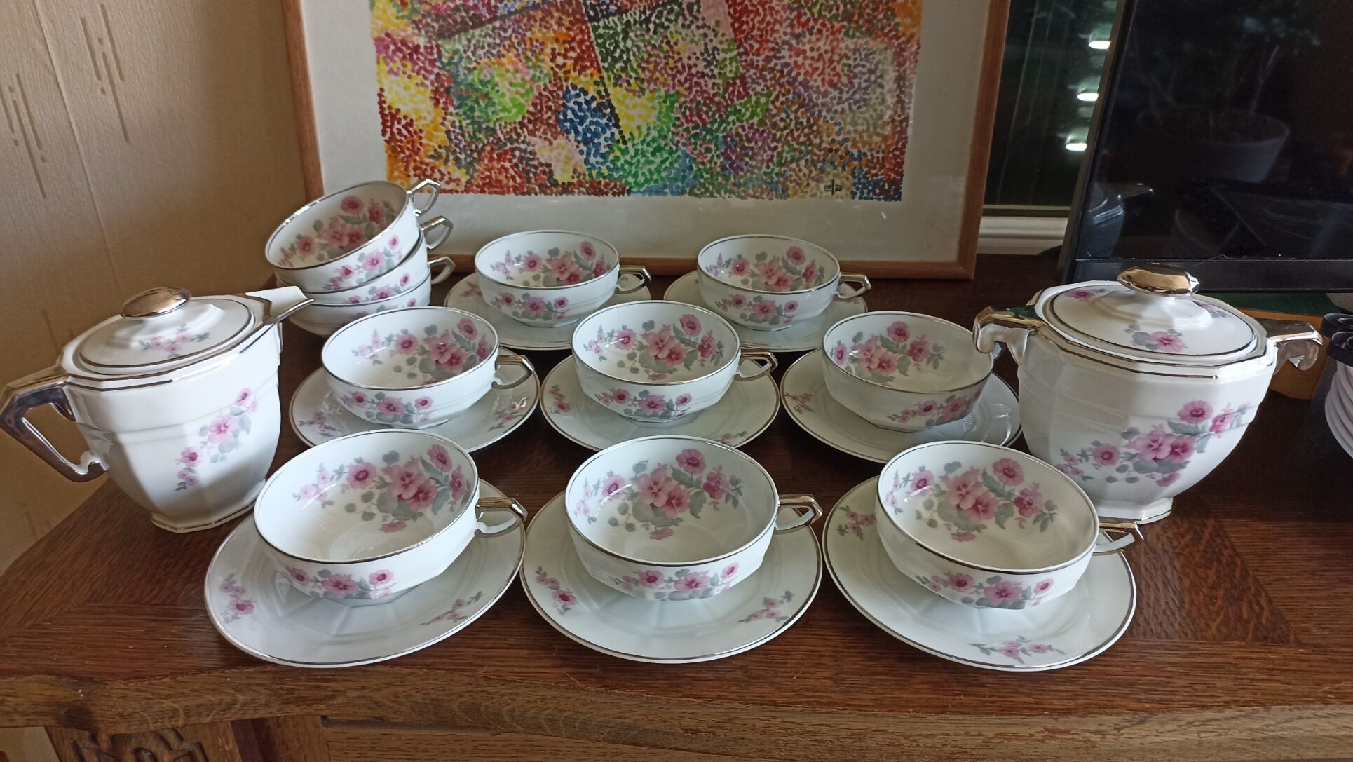 Tea set part by André Giraud - Limoges porcelain