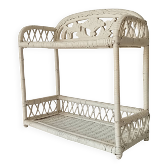 Vintage rattan wall shelf