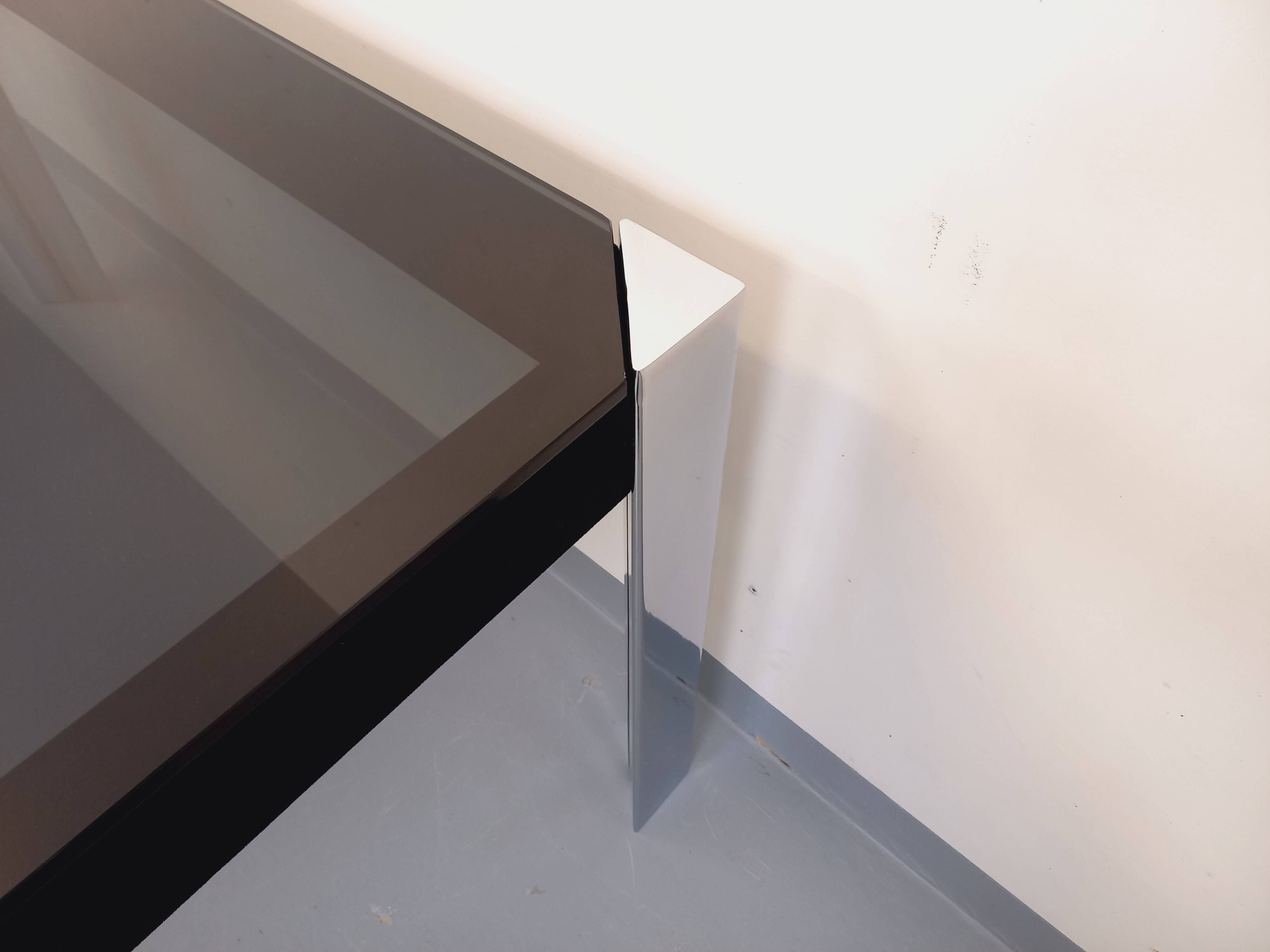 Vintage Italian square dining table by Faleschini for Mariani glass