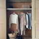 The antique patinated wardrobe