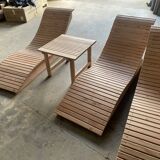 Sun lounger (2) + table