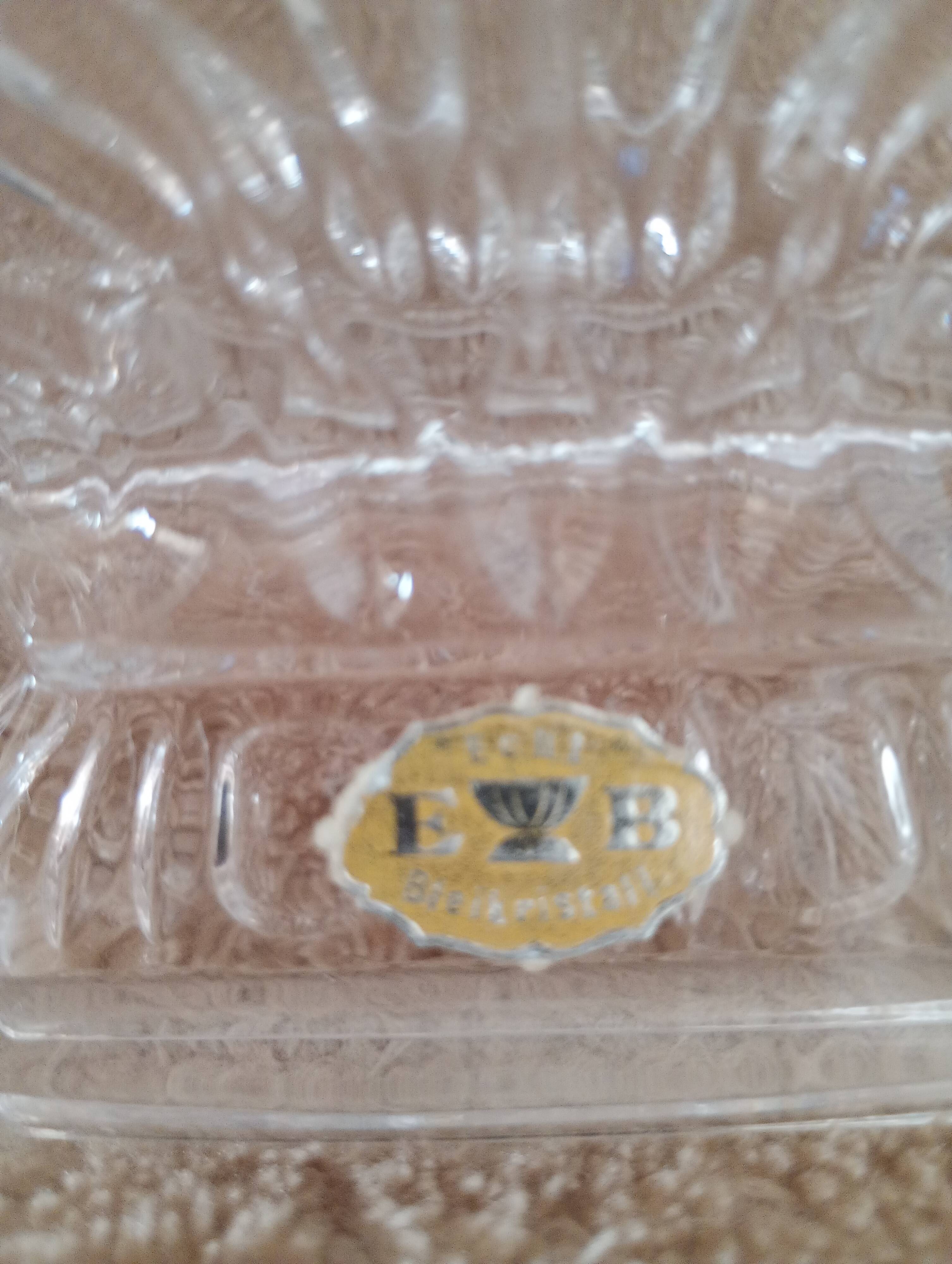 Crystal chandelier stamped E. Buder