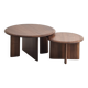 Duo of solid walnut coffee tables with a contemporary design base