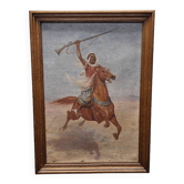 John Lewis Shonborn Peinture avec cavalier arabe, vers 1900