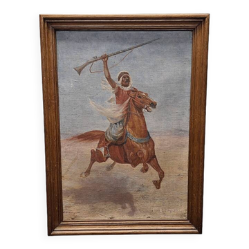 John Lewis Shonborn Painting With Arabian Horseman, from around 1900
