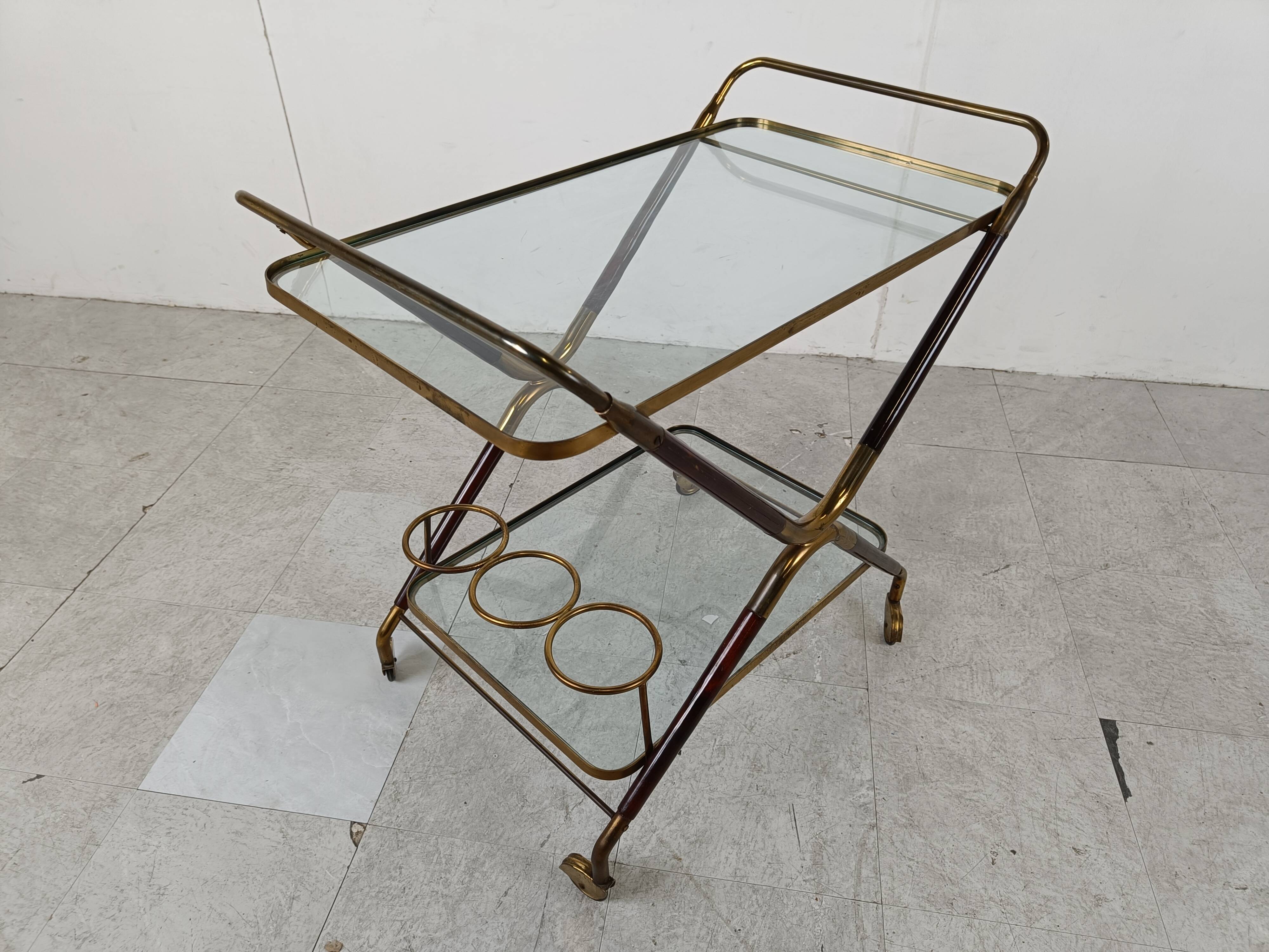 Vintage italian serving trolley style Cesare Lacca, 1950s