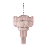 “Décò-Inspired Italian Murano Glass Sputnik Chandelier – Pink ‘Quadriedro S