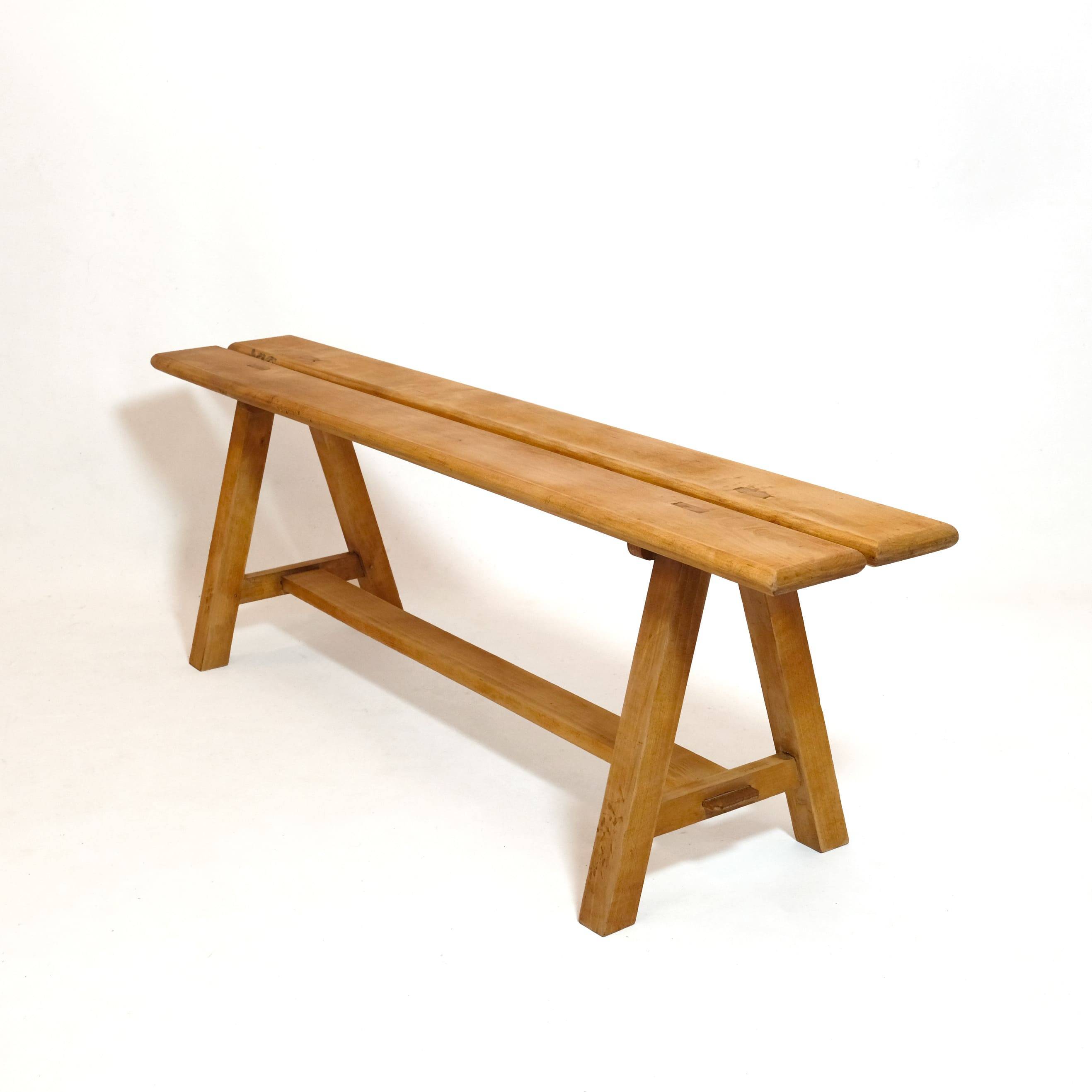3-seater bench in solid wood from the 80s-90s.