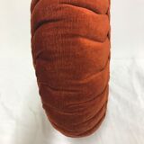 Round pleated cushion in vintage ribside velvet