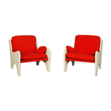 Red armchairs from the 70s