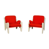 Red armchairs from the 70s