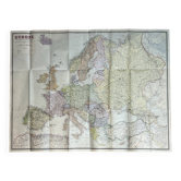 Very large map 93x73: Physical and Political Europe, printed by L