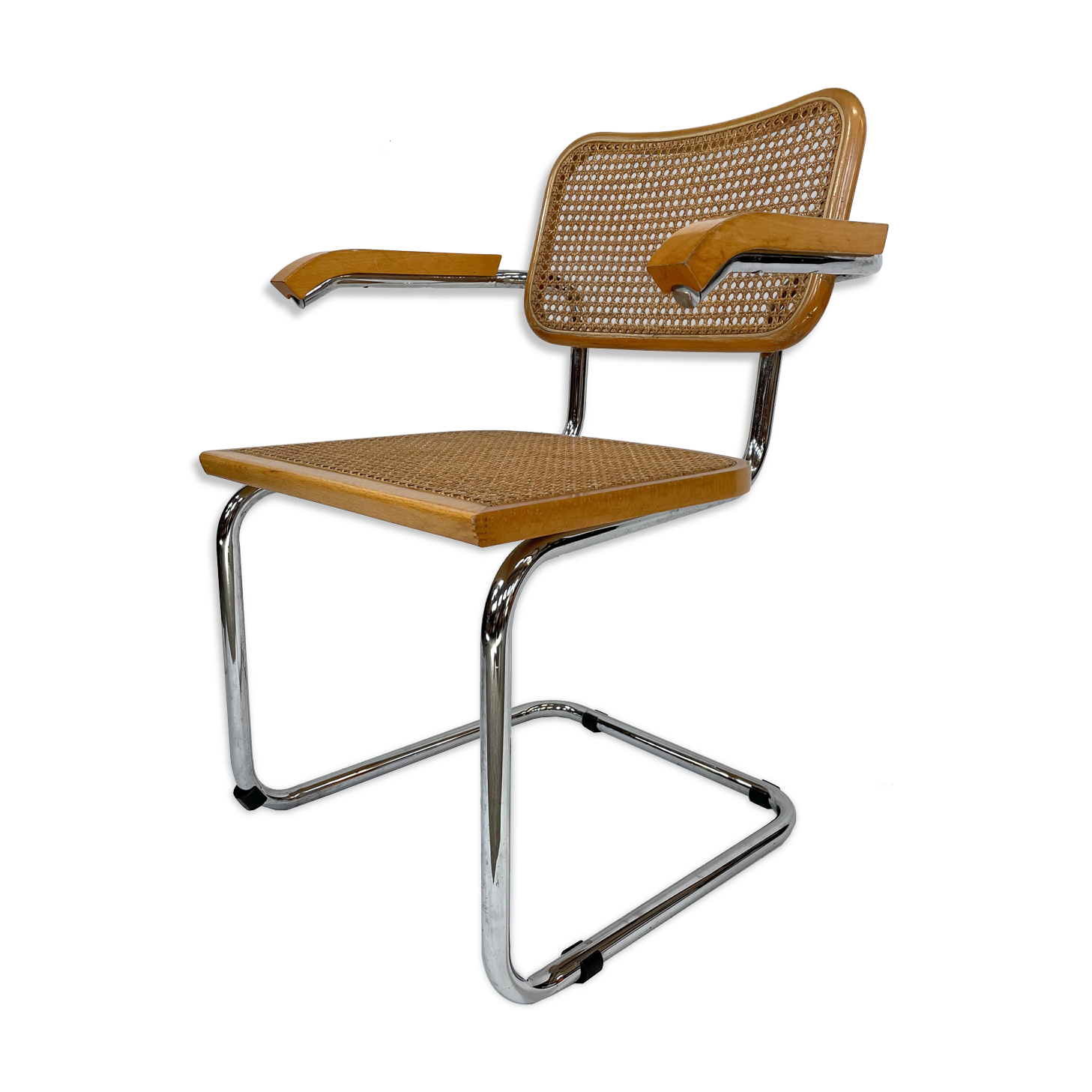 Cesca model design chair with armrests chrome version