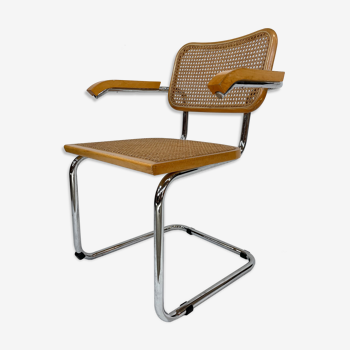 Cesca model design chair with armrests chrome version