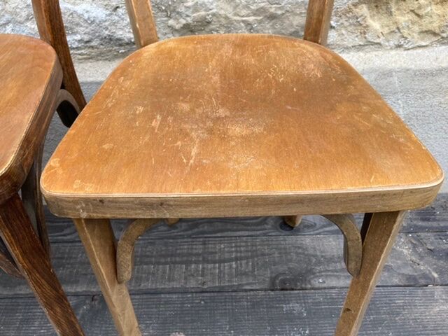 Set of 4 antique bistro chairs