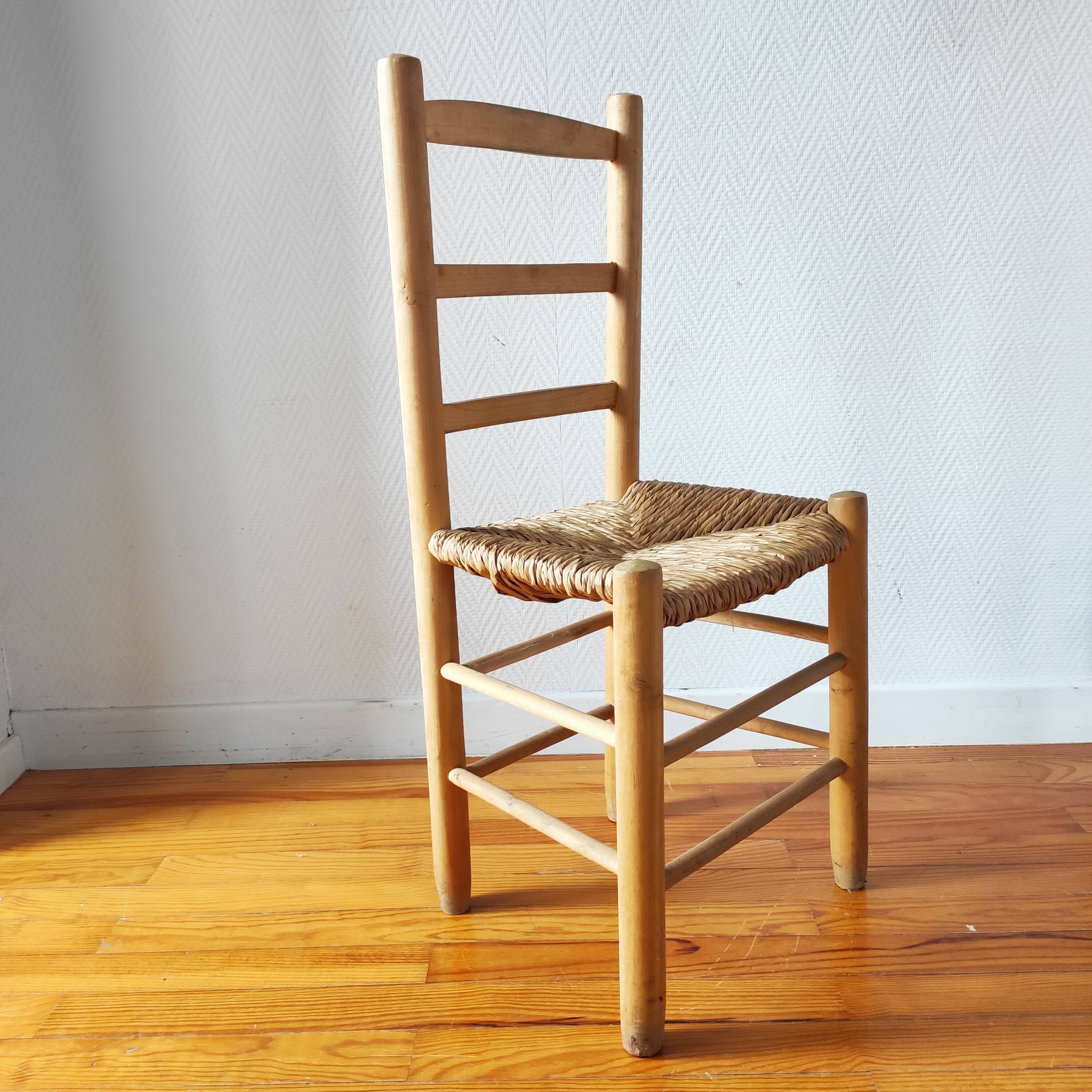 Vintage raw wood chair