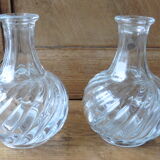 2 feet of crystal lamps signed bayel bamboo model
