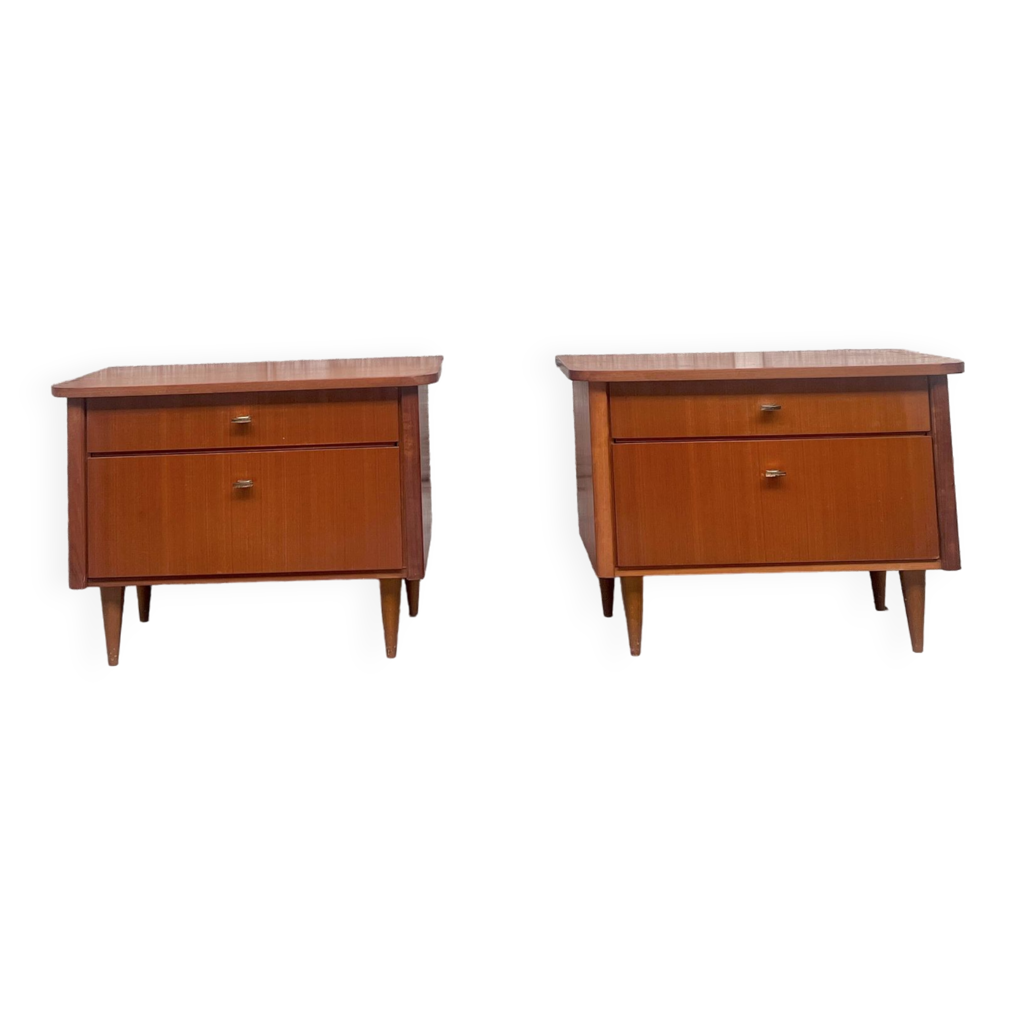 Pair of bedside tables, end of vintage sofa, old 1950