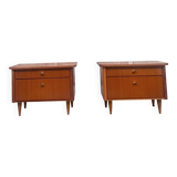 Pair of bedside tables, end of vintage sofa, old 1950