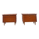 Paire de tables de nuit chevet bout de canapé vintage ancien 1950