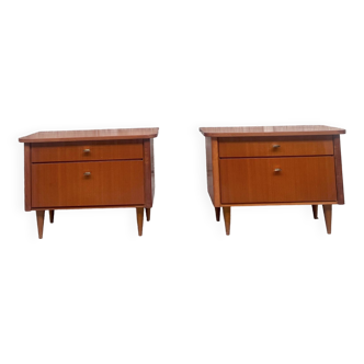 Pair of bedside tables, end of vintage sofa, old 1950