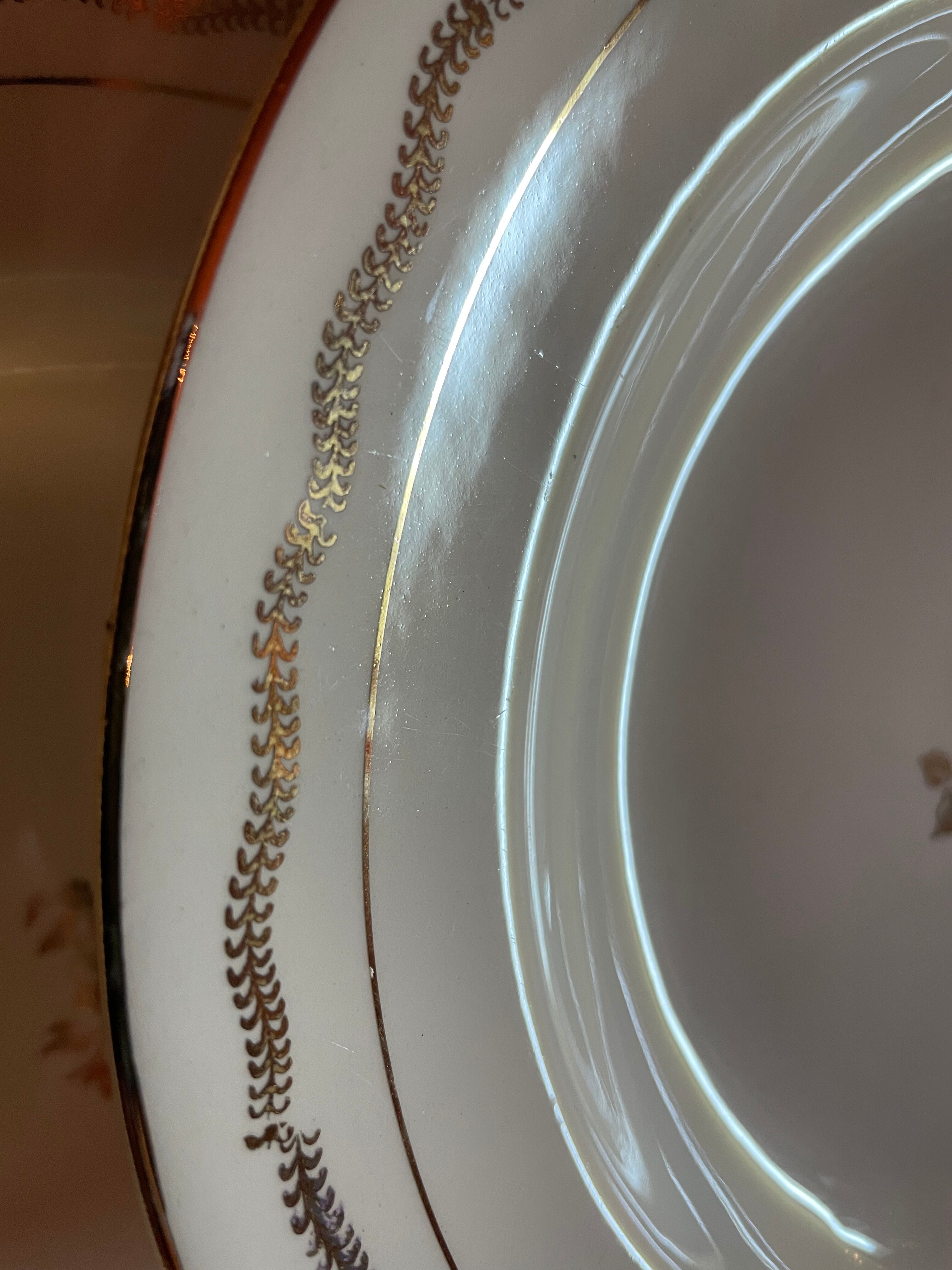 6 off-white and golden Amandinoise plates