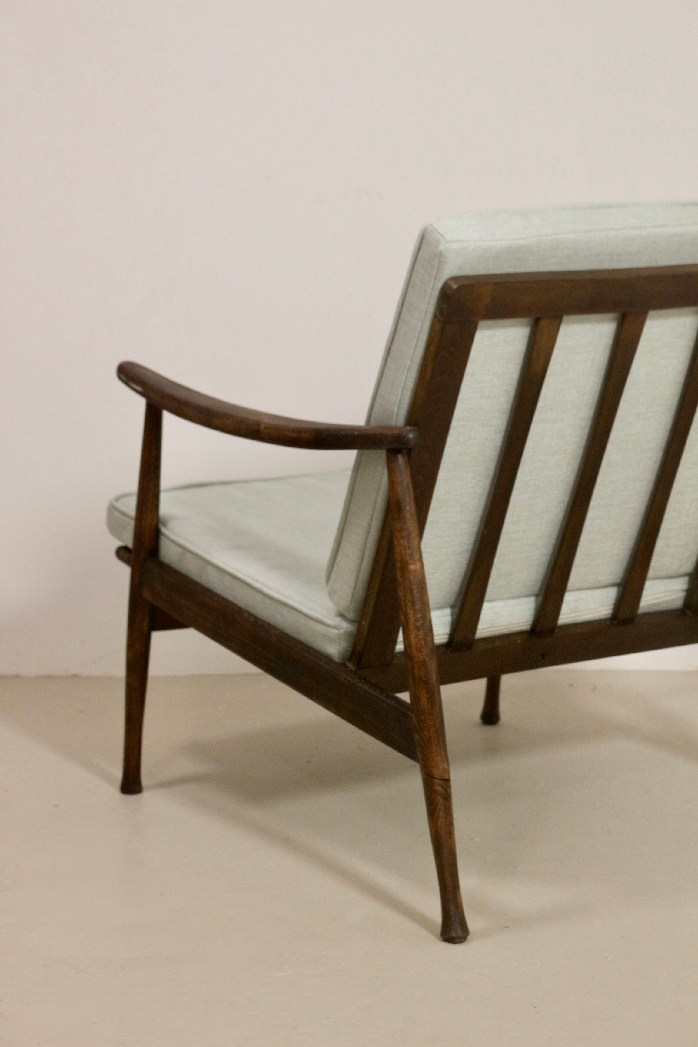 Scandinavian armchair 1960 curved armrests