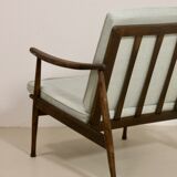 Scandinavian armchair 1960 curved armrests