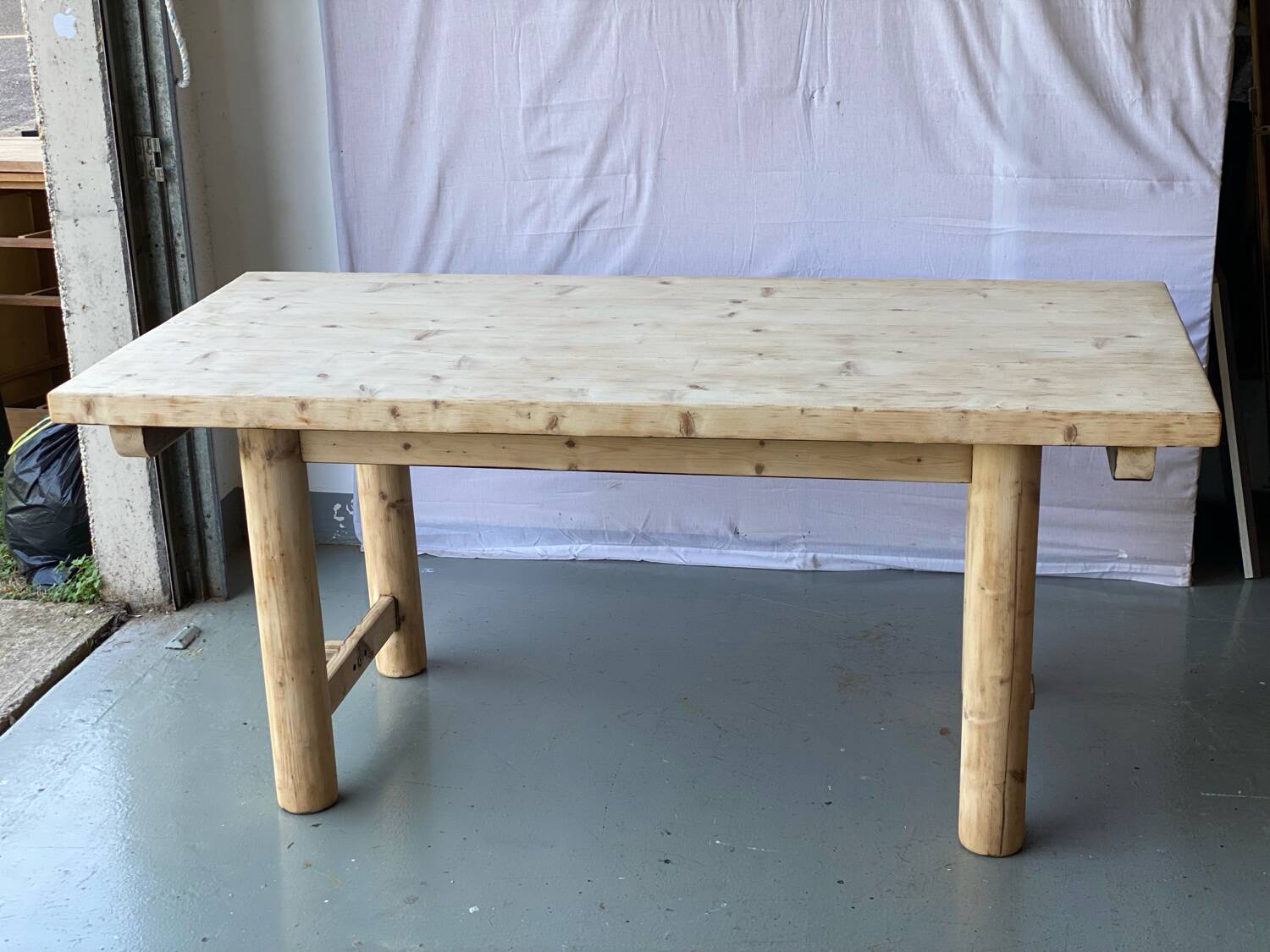 Vintage Farmhouse Dining Table Solid Wood Refurbished 170cm