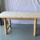 Vintage Farmhouse Dining Table Solid Wood Refurbished 170cm