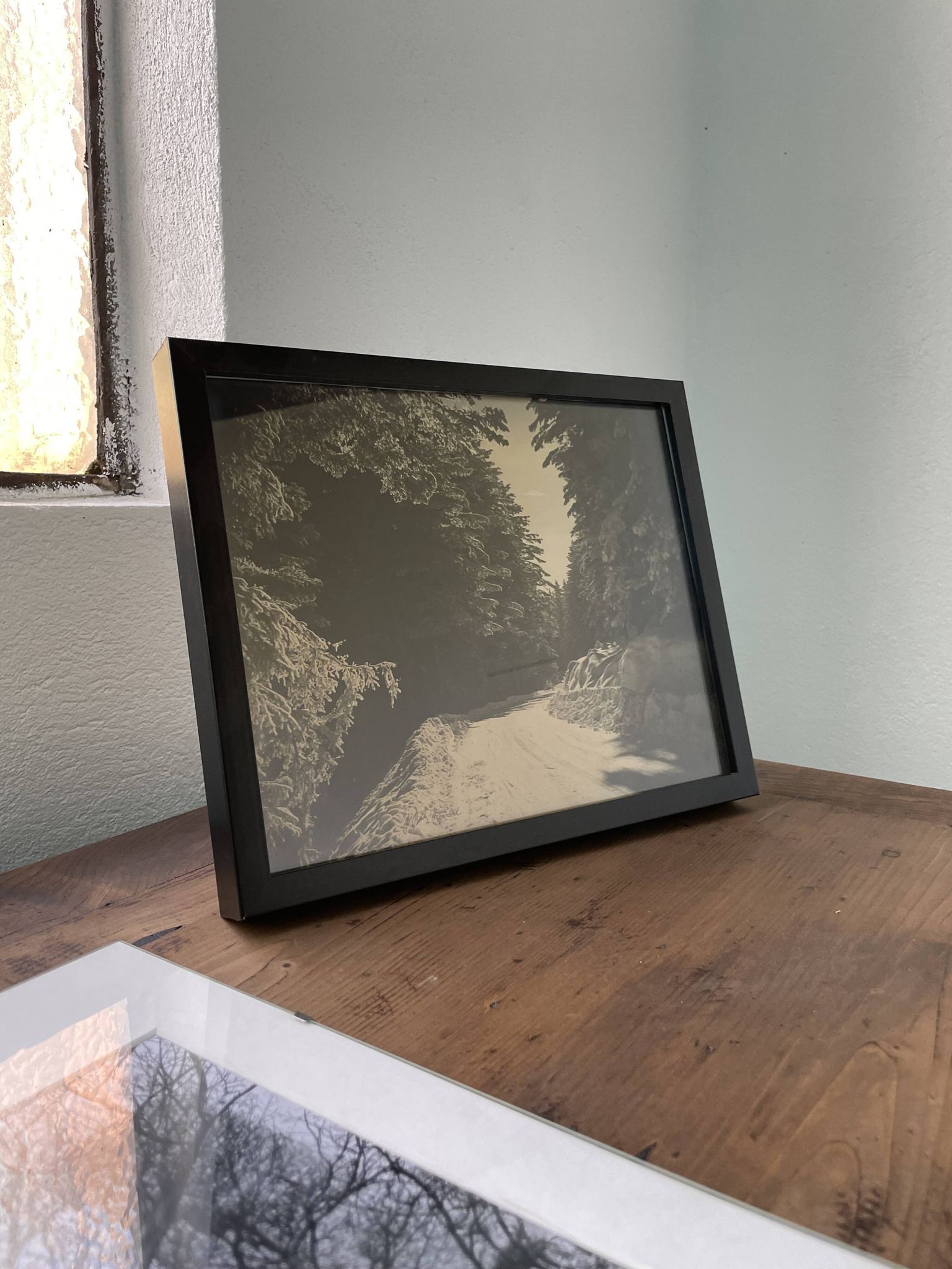 Photographie ancienne paysage enneigé