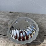 Silver-plated metal shell butter dish
