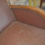 Sofa bed 50s brown skai
