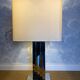 large table lamp in brass and chrome "Skyscraper" by B D Lumica in the style of Willy Rizzo, Spain, 1970s.