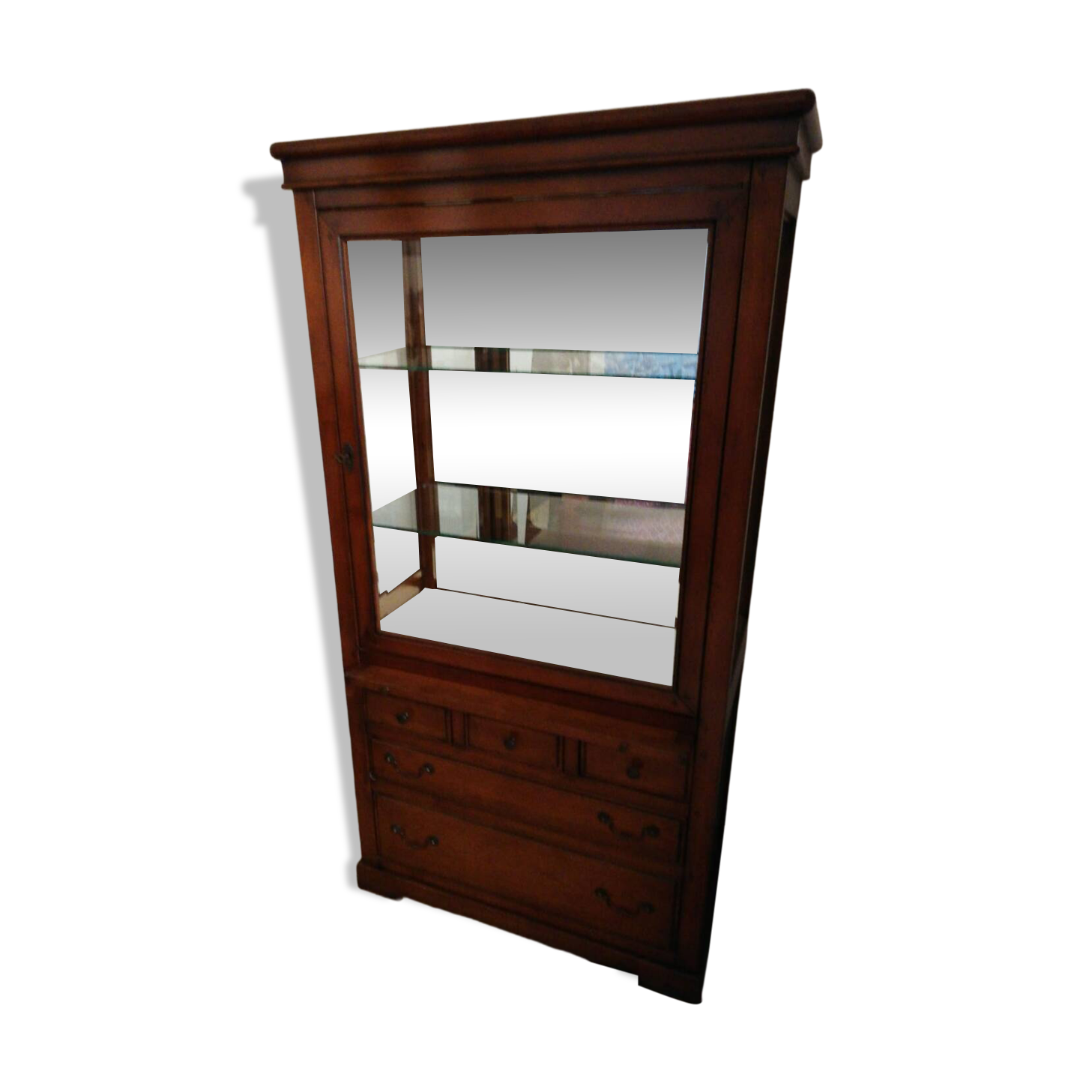 Display cabinet in solid walnut