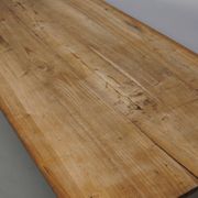 Antique Elm Early 20th Century French Rustic Farmhouse Dining Table