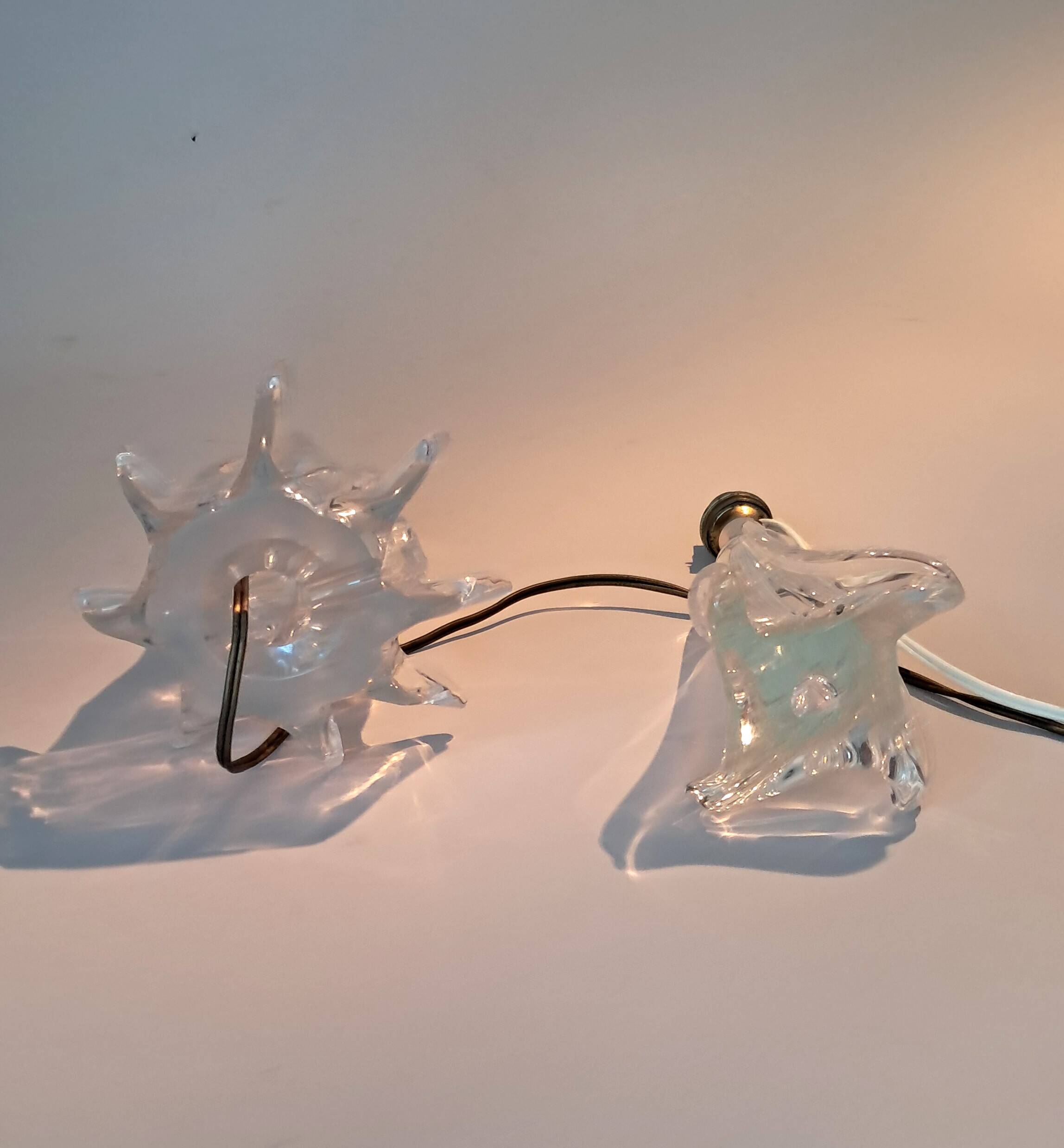 Pair of crystal lamps, France 1940/1950.