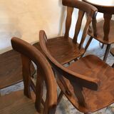 Set of 8 vintage brasserie chairs